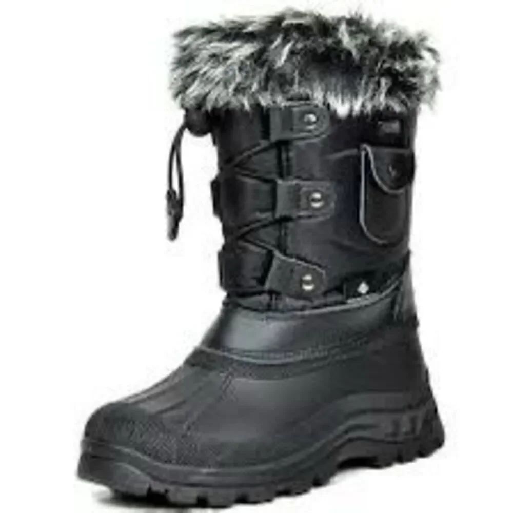 Dream Pairs Thinsulate Snow Boots Women's 6 Navy Blue Faux Fur Lined Warm Winter